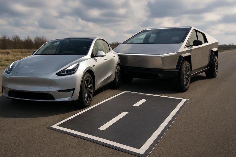 Le dernier chip de Tesla surpasse l'instinct humain : le Cybertruck surpasse le Model Y dans un choc test de 'route fausse'